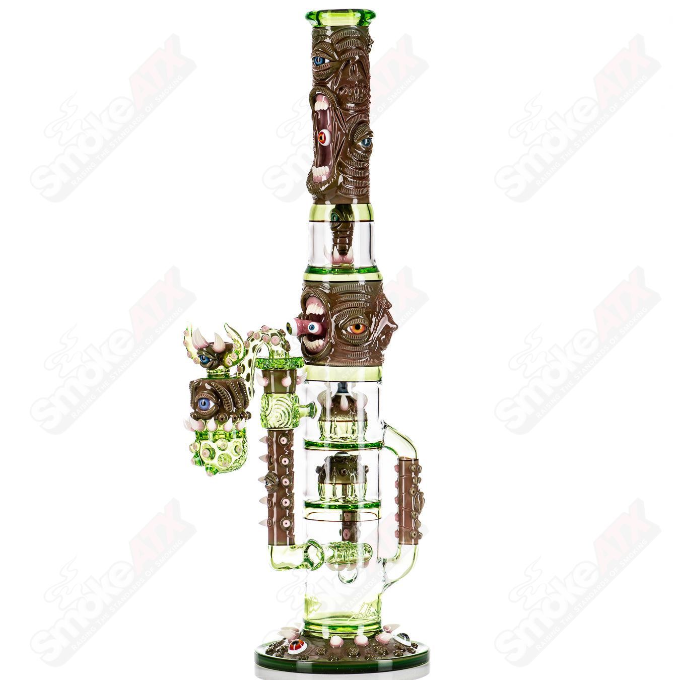 Heady glass waterpipe titled Subliminal X Salt by Subliminal Glass, featuring a colorful, artistic design and smooth glass construction.