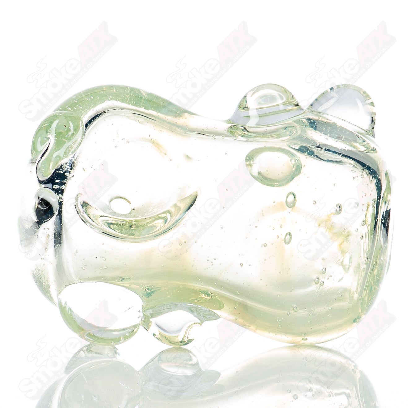 Glass by Nobody 31 Bean Spoon glass pipe featuring a clear glass design with bean-shaped details and a smooth bowl for smoking.