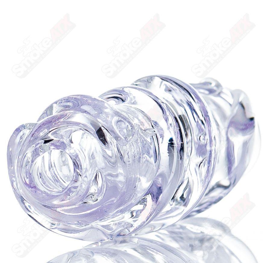 Large glass chillum by Nobody featuring clear glass construction and a sleek, cylindrical design for smooth smoking experience.