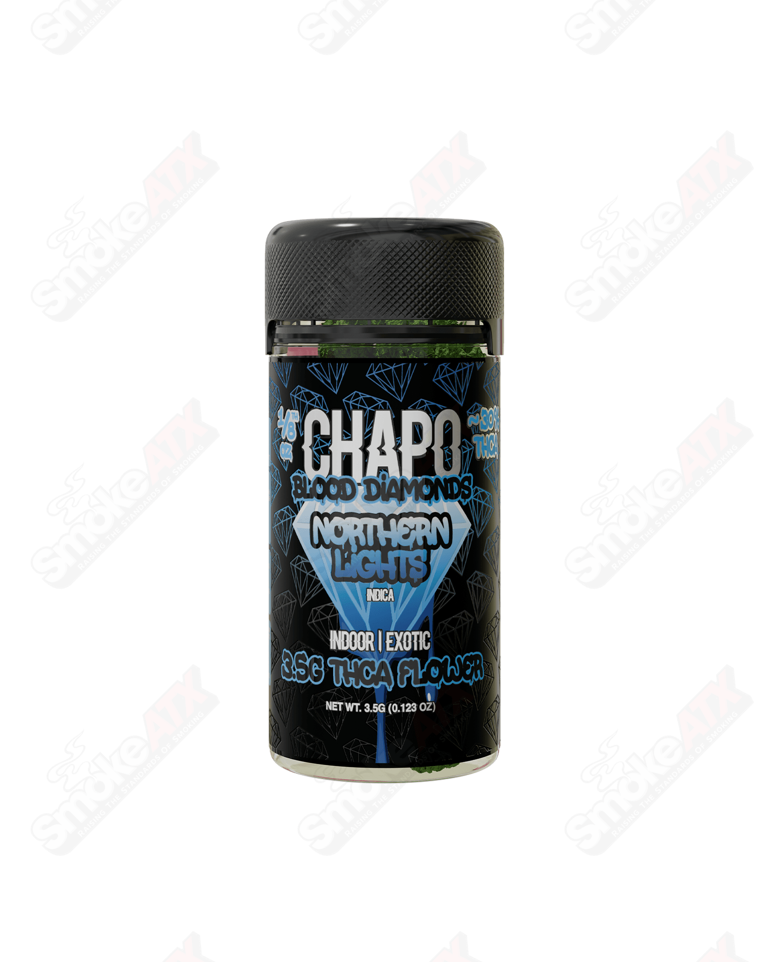 3.5g Northen Lights Indica Premium THCa Flower Chapo - Smoke ATX