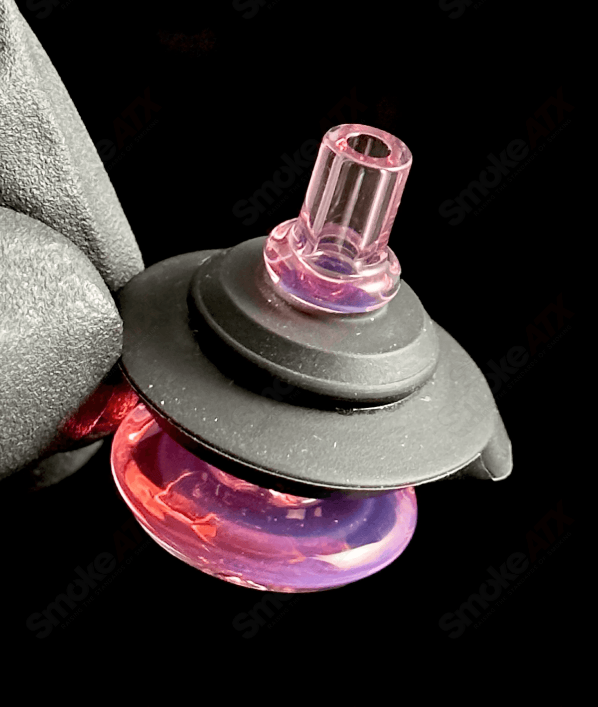 Kovacs Glass 3DXL Peak Pro Joystick cap featuring clear glass with intricate design details.