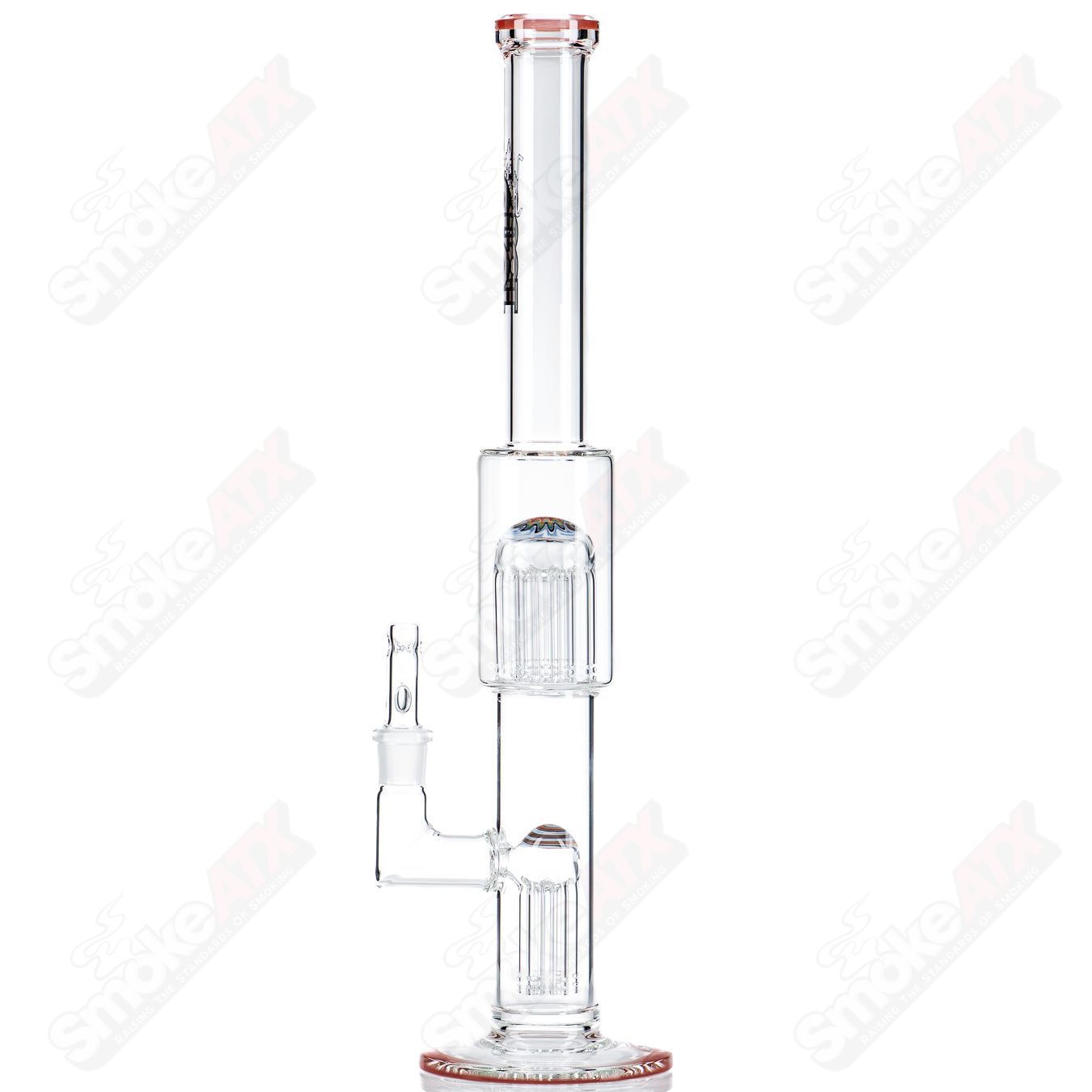 4 18mm 7/13 Arm Perc w Worked Sections Toro Glass - Smoke ATX