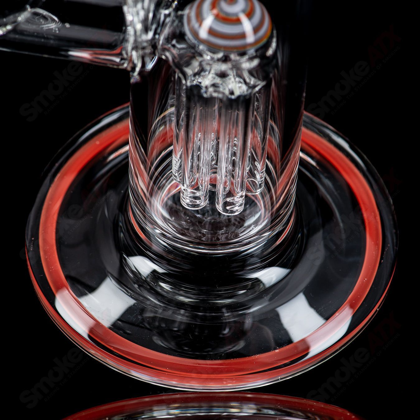 4 18mm 7/13 Arm Perc w Worked Sections Toro Glass - Smoke ATX