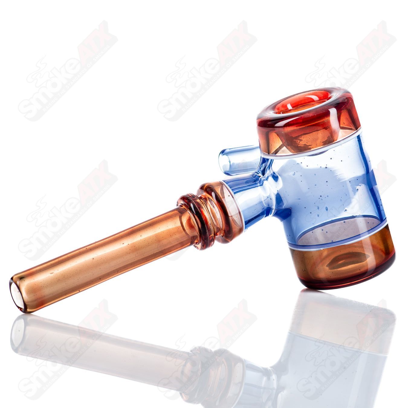 Colorful Kirkland Glassworks #4 Color Poker heady glass hand pipe with vibrant multi-colored design.