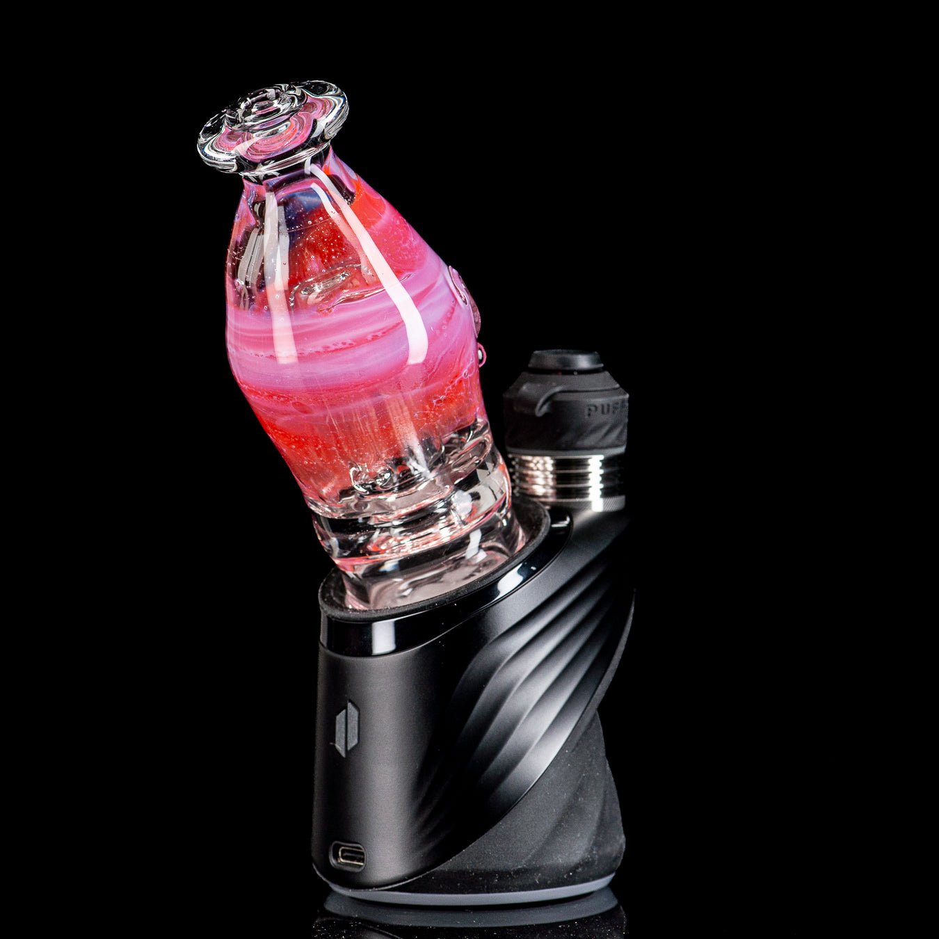 Puffco Wet Top by Nobody Glass, a clear glass attachment for Puffco devices with intricate design and smooth finish.