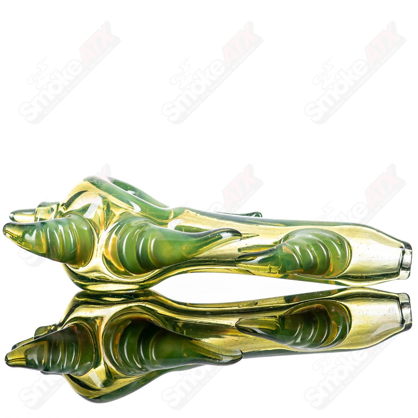 JMK Glass Sceptre Steam Roller Spoon made of glass, featuring a sleek design and intricate details in a hand pipe style.