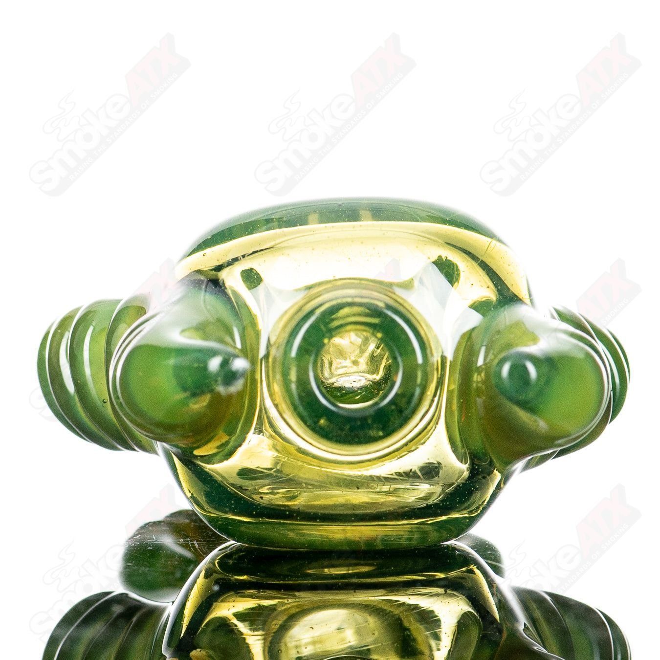 JMK Glass Sceptre Steam Roller Spoon hand pipe made of glass, featuring a unique steam roller design and vibrant colors.
