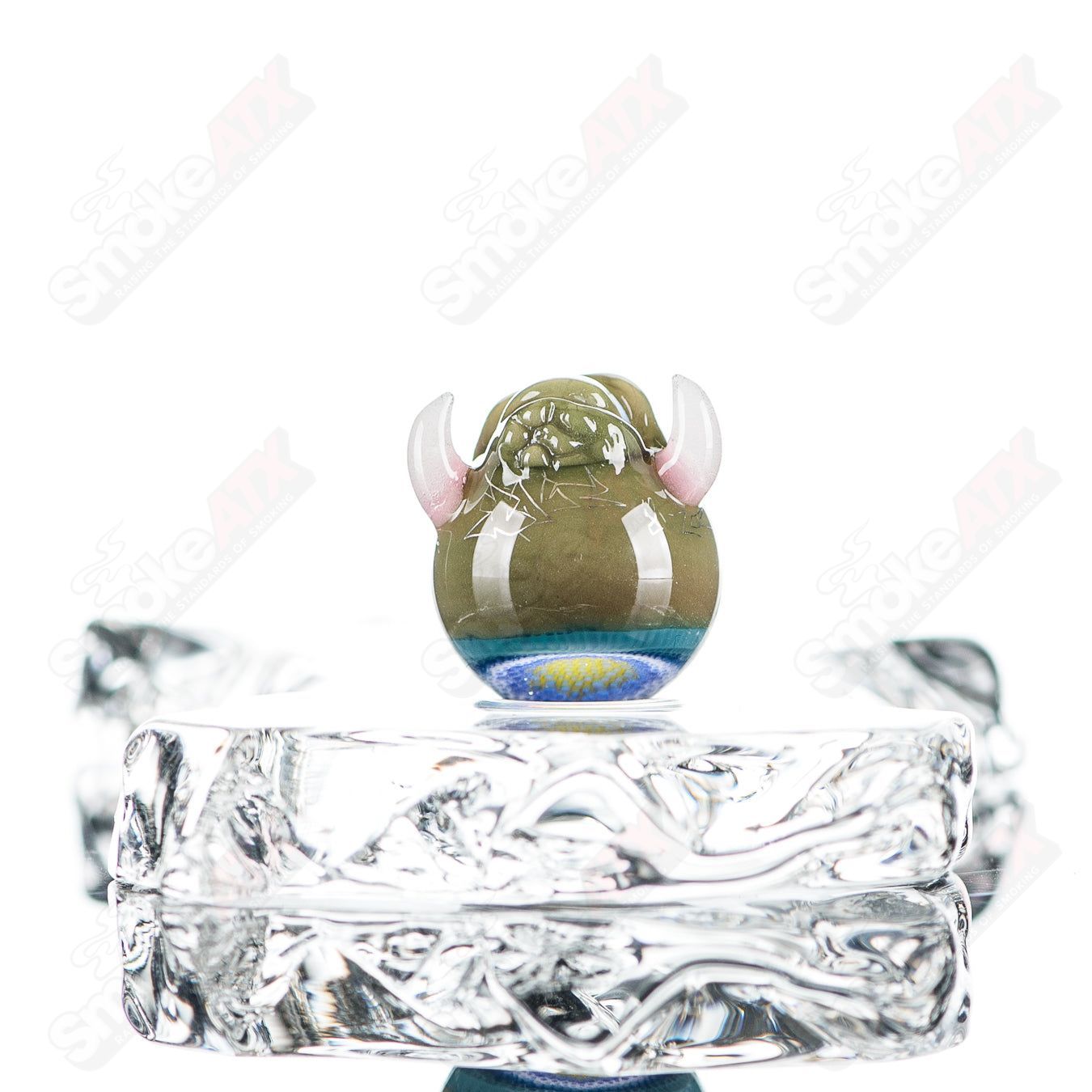 Salt Glass 4 Slurper Marble Dosa glass with colorful marble accents, designed for smoking or vaporizing.
