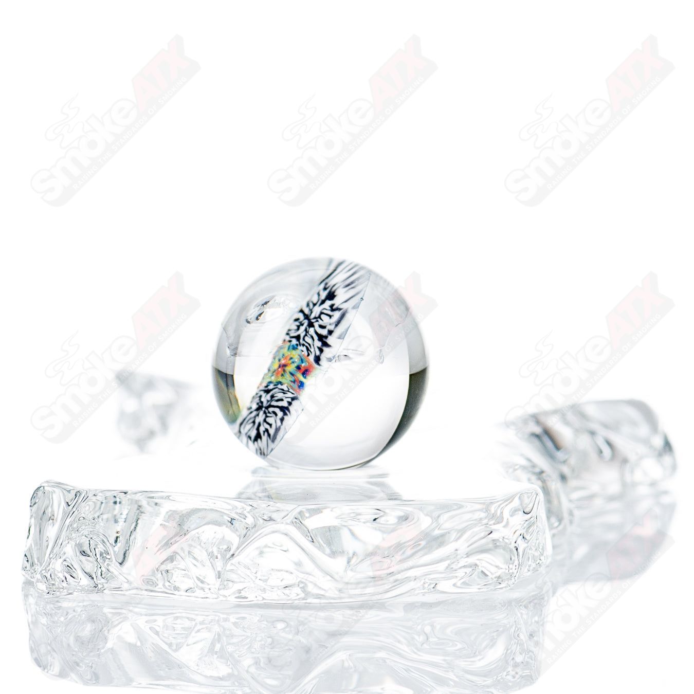 JMass Heady Glass 4-Slurper Marble featuring colorful swirling glass marbles and intricate design details.