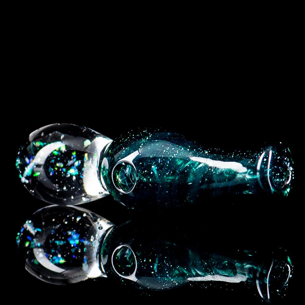 Colorful UV-activated Puffco Joystick Indo glass top by Geoff Made Glass for Puffco vaporizers, featuring vibrant heady glass design.