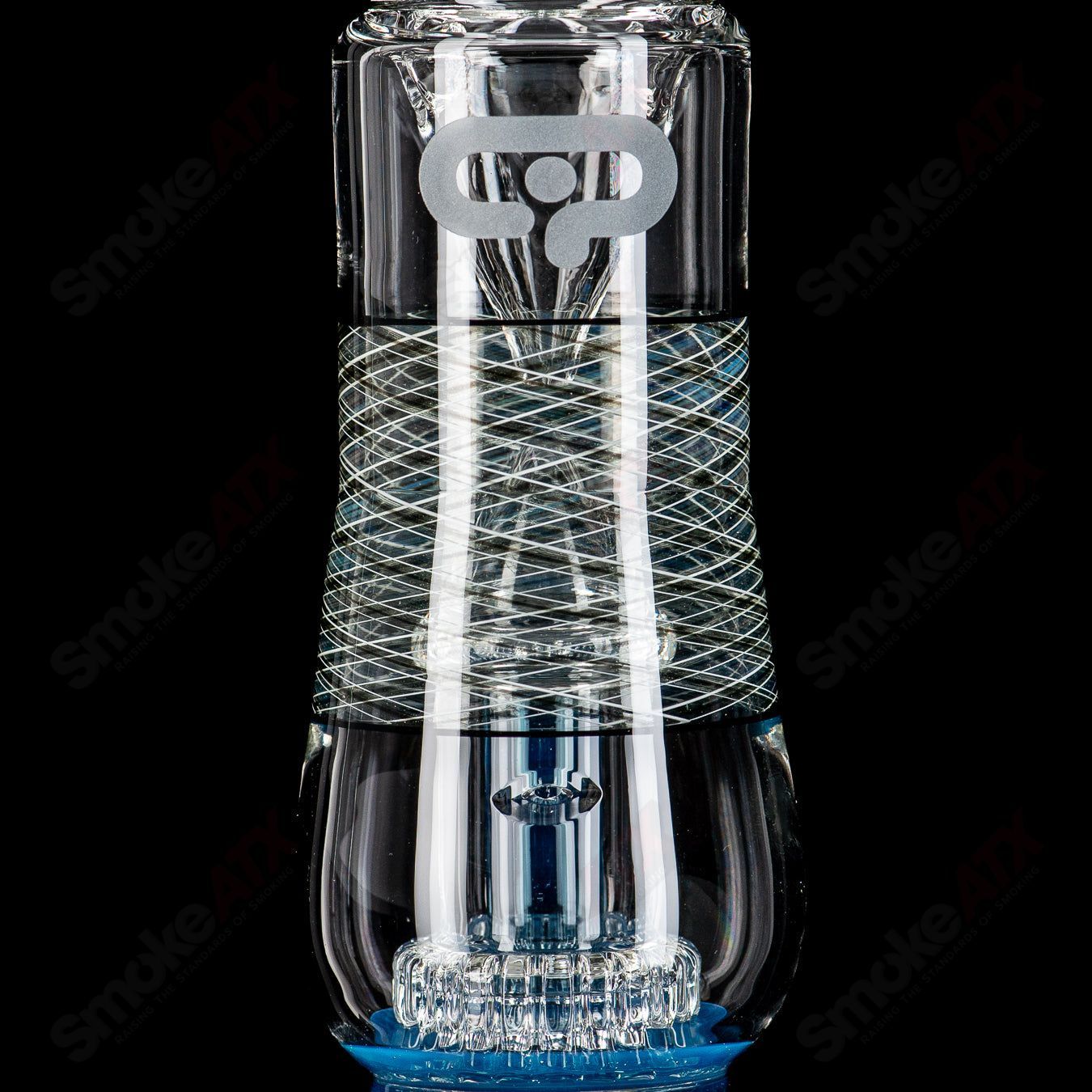 Mobius 45 T V1 waterpipe with splashtrap, stereo matrix, and matrix circle glass elements, 2025 edition.