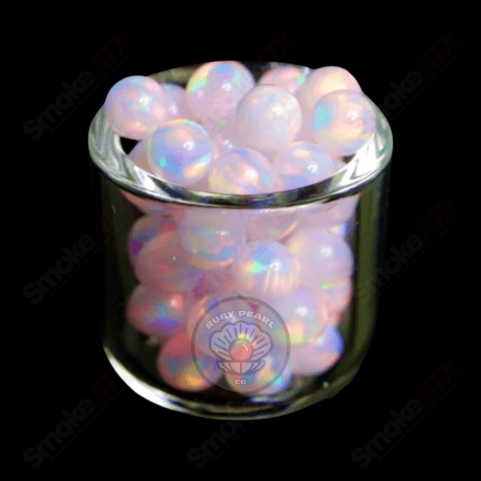 4mm pink opal pearl and ruby pearl glass beads from Ruby Pearl Company, showcasing smooth round pearls for jewelry making.