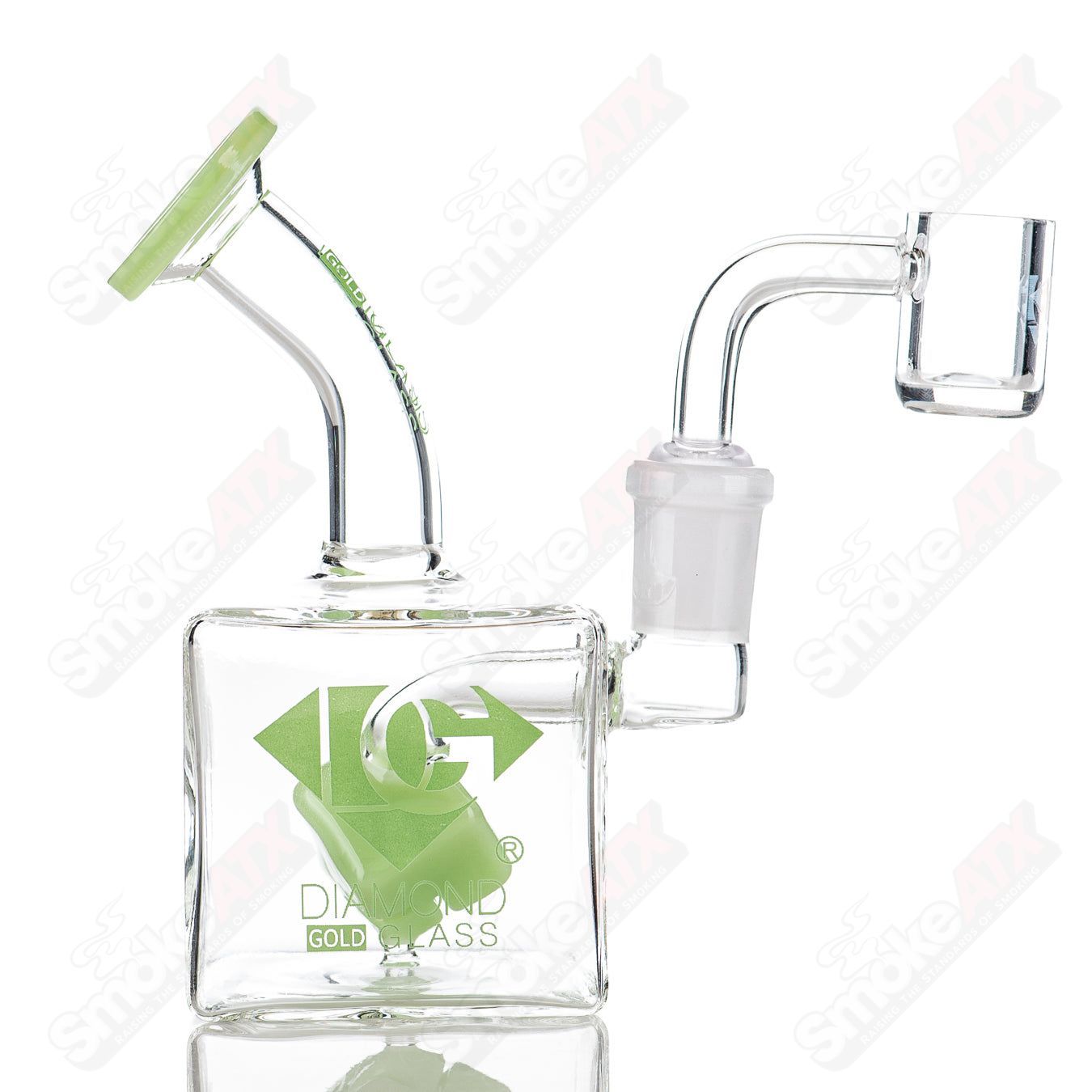 5" Cube Perc Mini Box - Rig Diamond Glass - Smoke ATX