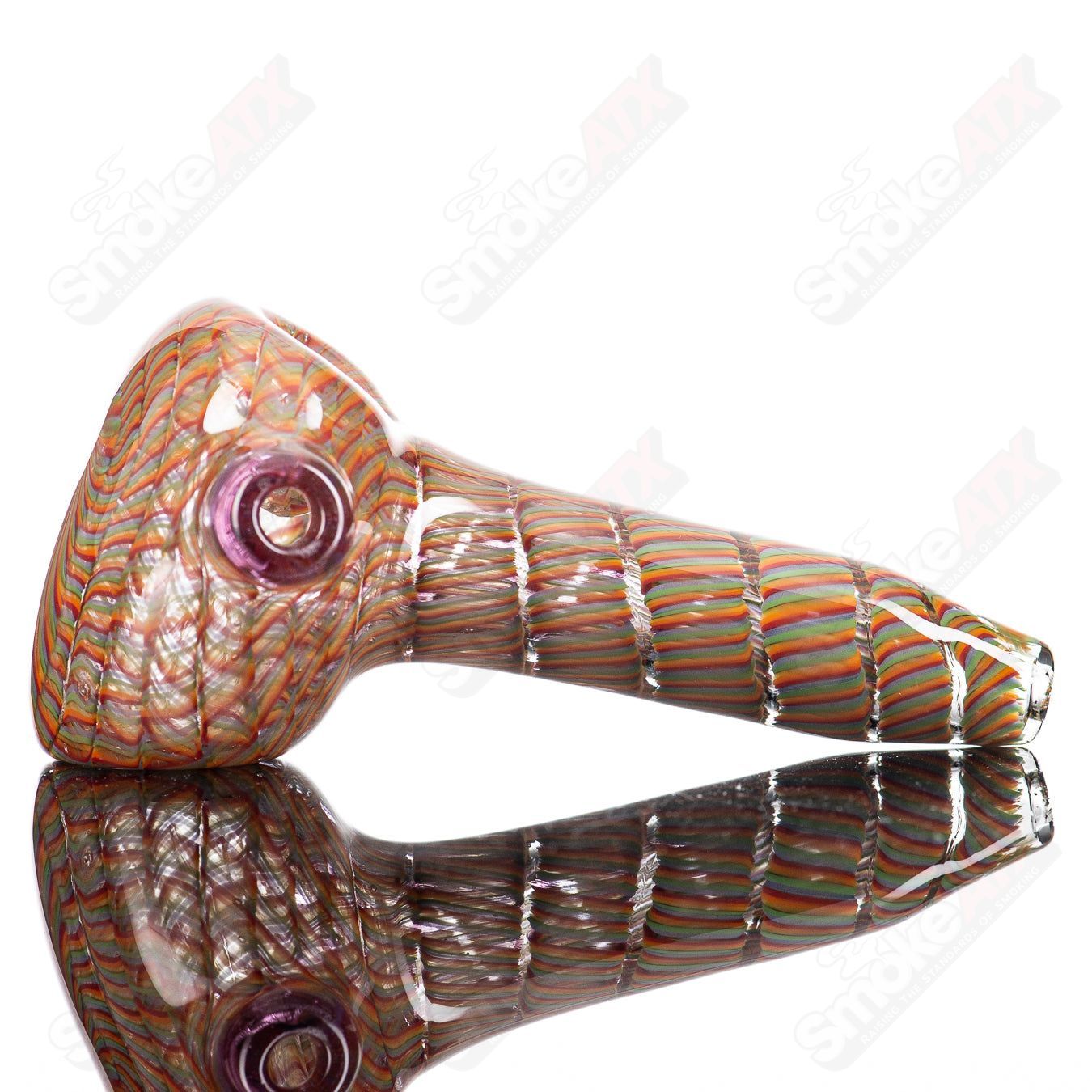 5 Lattice Coil Spoon by JMK Glass - Smoke ATX
