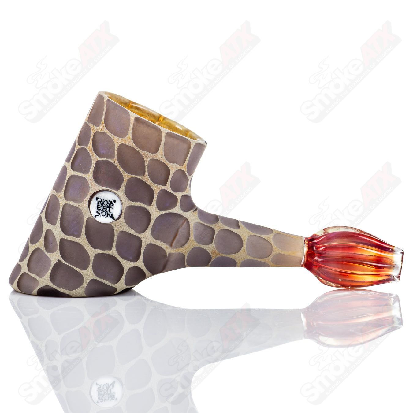 Glass Puffco Proxy attachment by Robertson Glass, featuring a clear, intricate design for enhanced vaping experience.