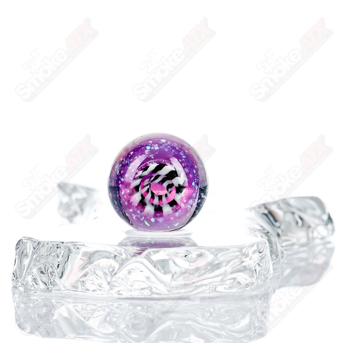 JMass #5 Slurper marble from Heady Glass, featuring colorful swirls and intricate glasswork, designed for use with smoking accessories.