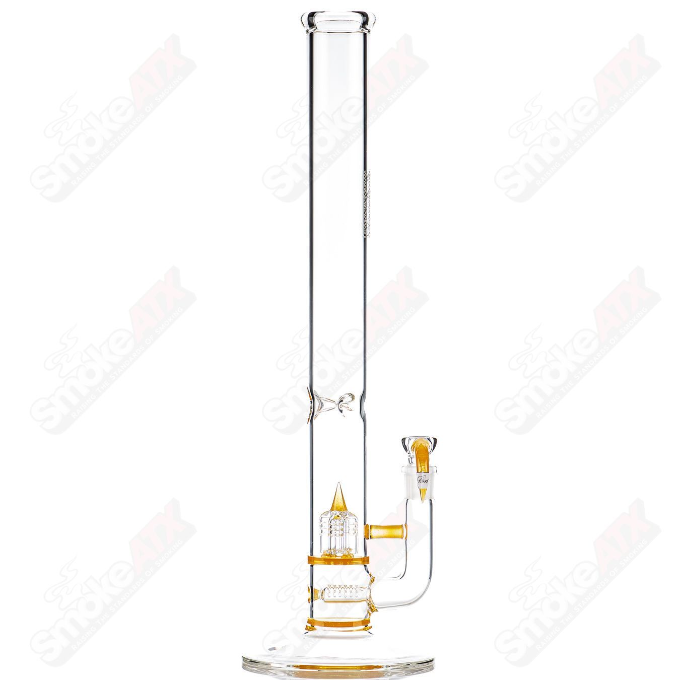 Sovereignty Glass 50x5 Stemline Inv4 partial accent straight glass tube with seal accent, clear and detailed design.