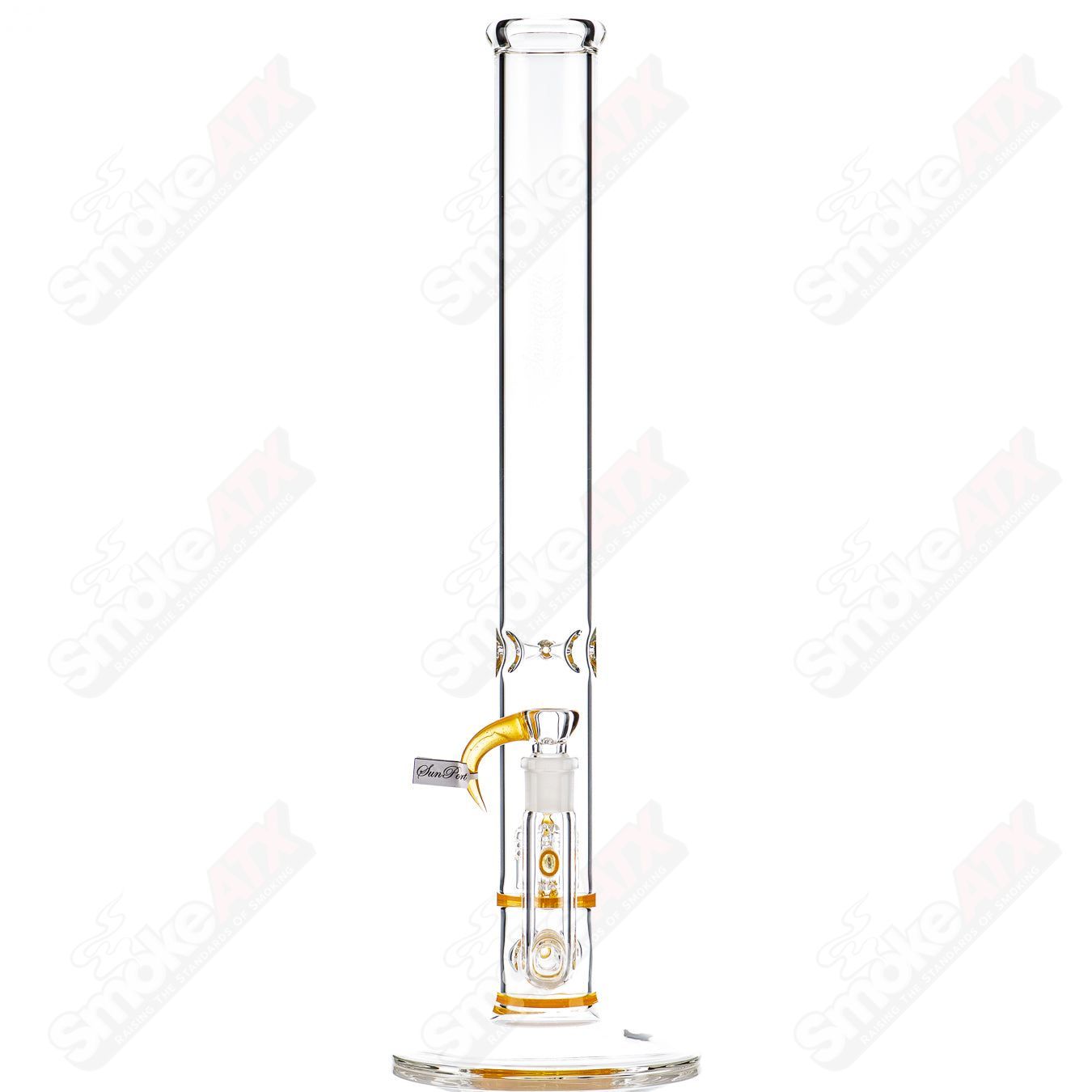 Sovereignty Glass 50x5 Stemlineto Inv4 Partial Accent with Seal, clear straight glass tube for smoking accessories.