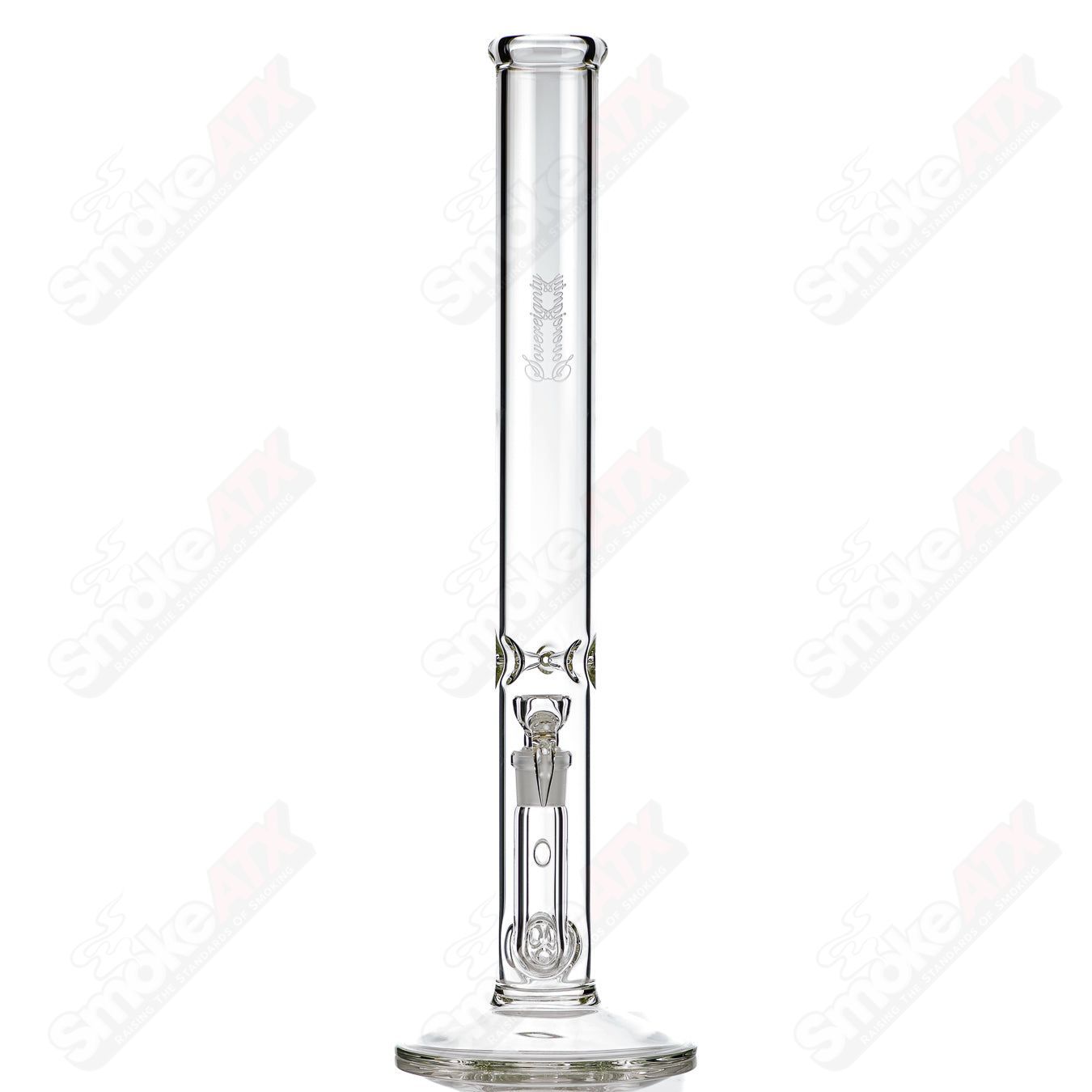 Sovereignty Glass 50x5 Threeline straight glass tube with three colorful lines design, clear glass with smooth finish.