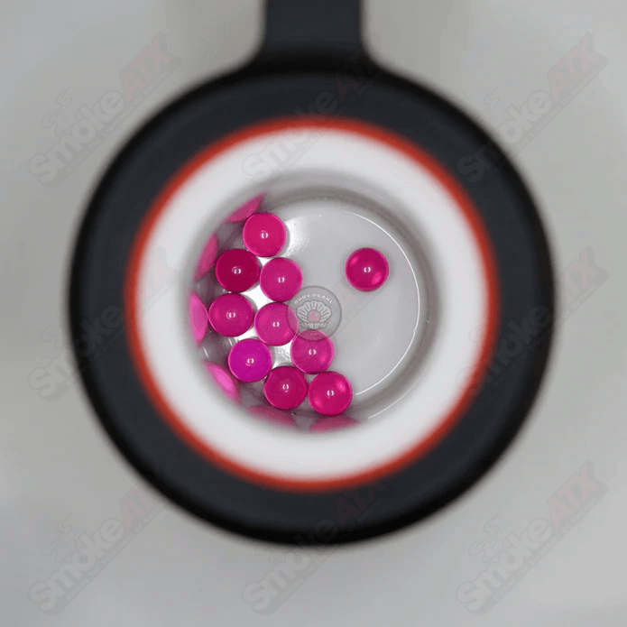 Five 3mm Ruby Pearls from Ruby Pearl Company, round, vibrant red gemstone beads for jewelry making.