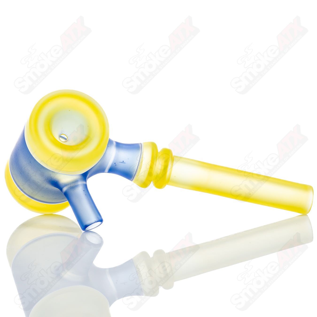 Colorful Kirkland Glassworks #6 Poker hand pipe with vibrant 6-color design, made of heady glass for smoking enthusiasts.