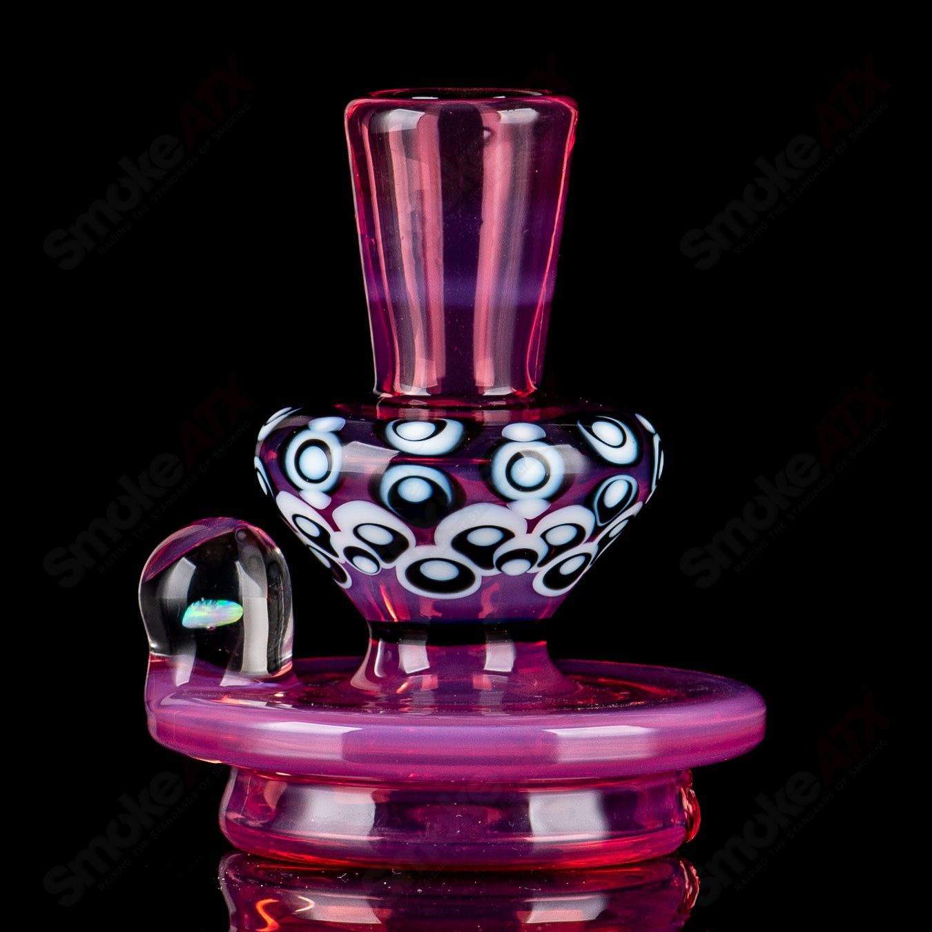 Heady glass Puffco top with 6-dot-stack design by Geoff Made, designed for Indo X Puffco vaporizers.