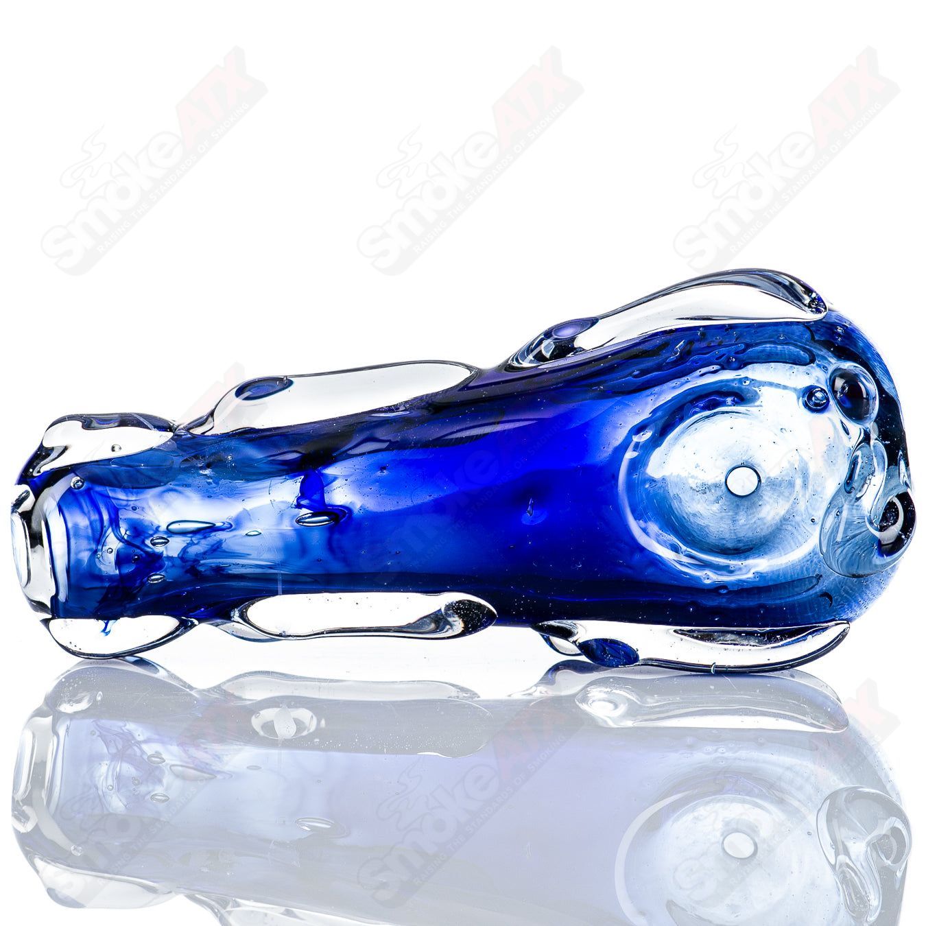Glass pipe, #67 Spoon Glass by Nobody, clear glass with a rounded bowl and straight stem, designed for smoking.