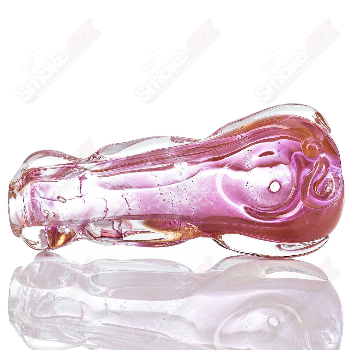 Glass by Nobody 69 Spoon Pipe featuring clear glass with a rounded bowl and smooth stem, designed for smoking use.