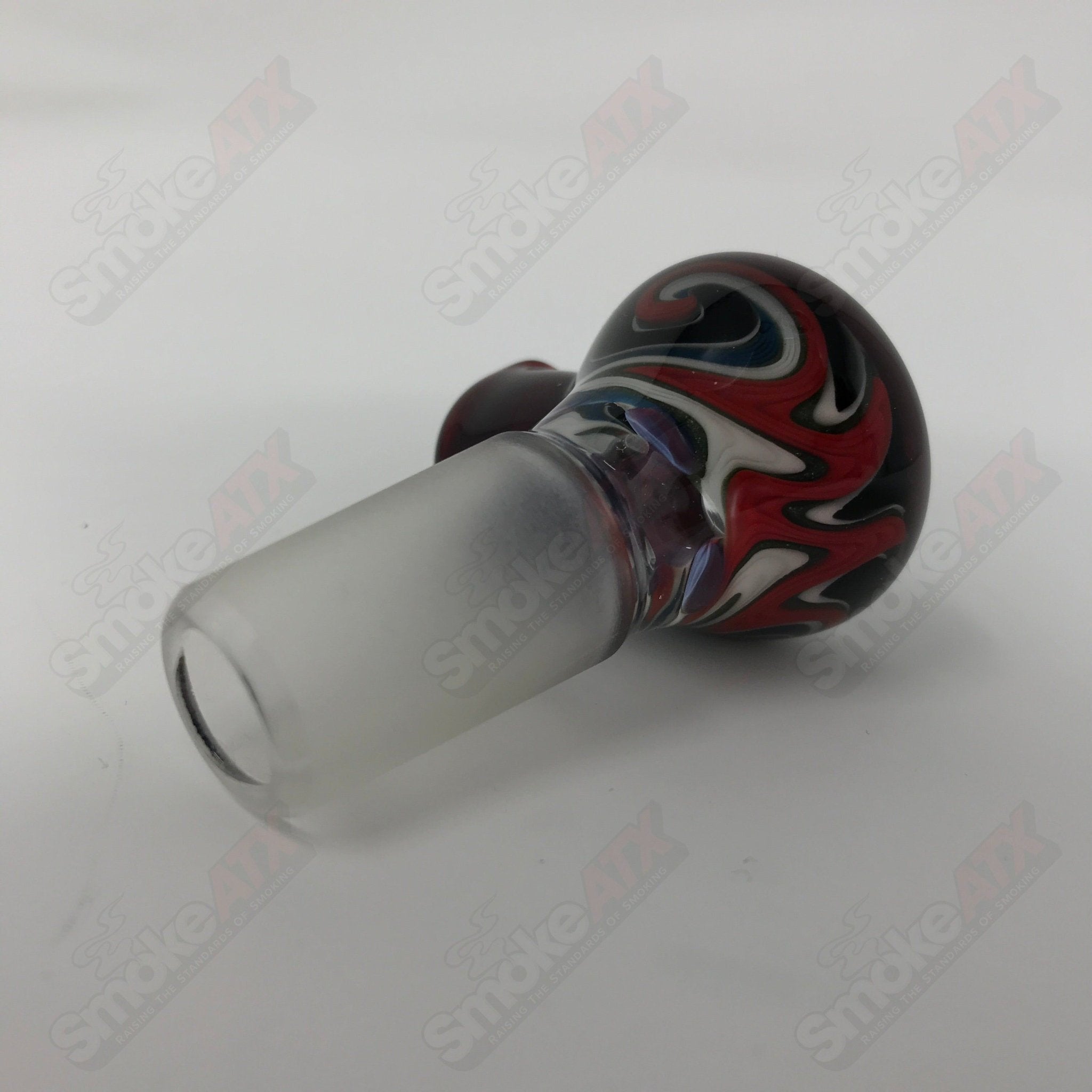 7 18mm Full Accent Linework Slide Black T Glass - Smoke ATX