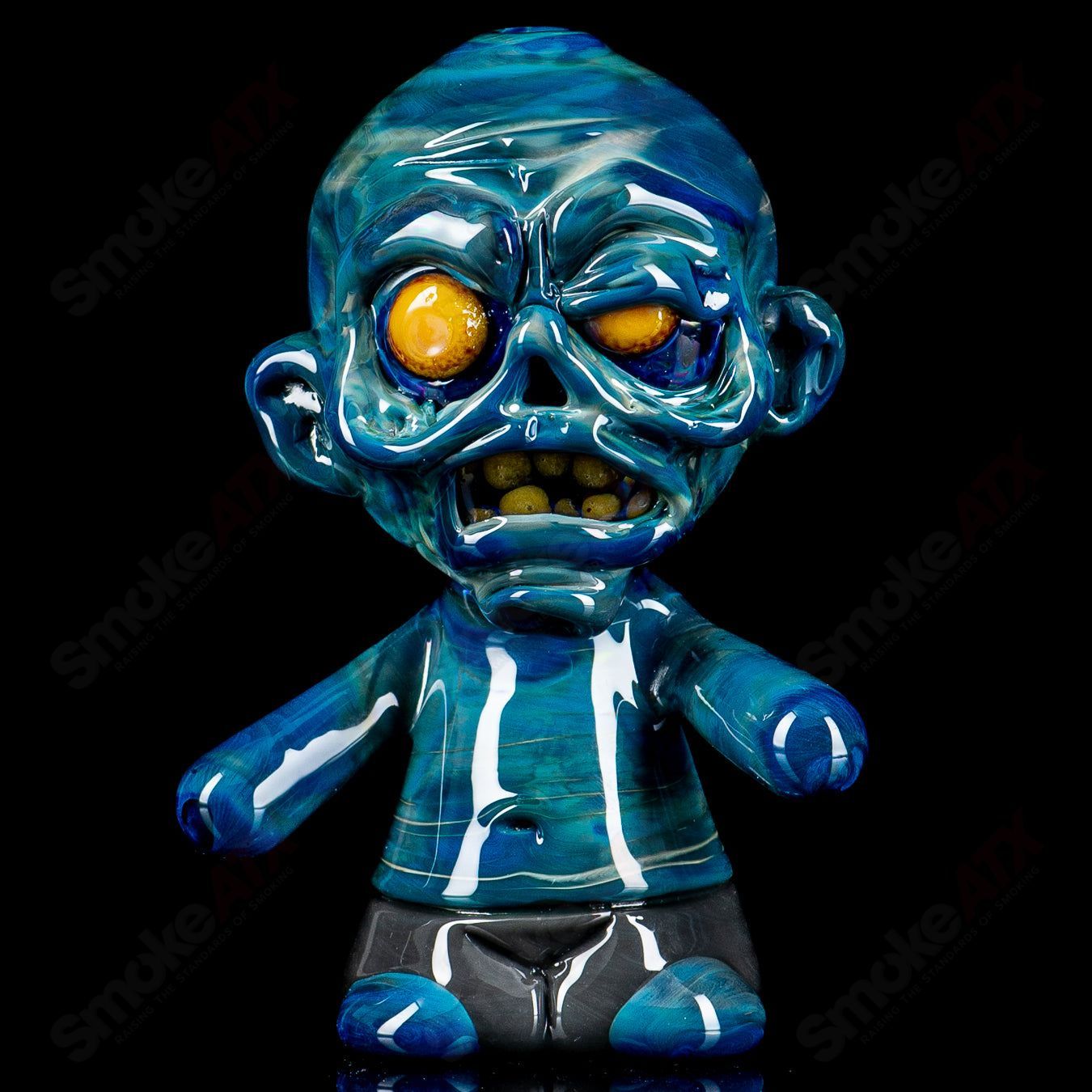 Ghost #7 Zombie Hand Pipe, heady glass hand pipe featuring a detailed zombie hand design for smoking accessories.