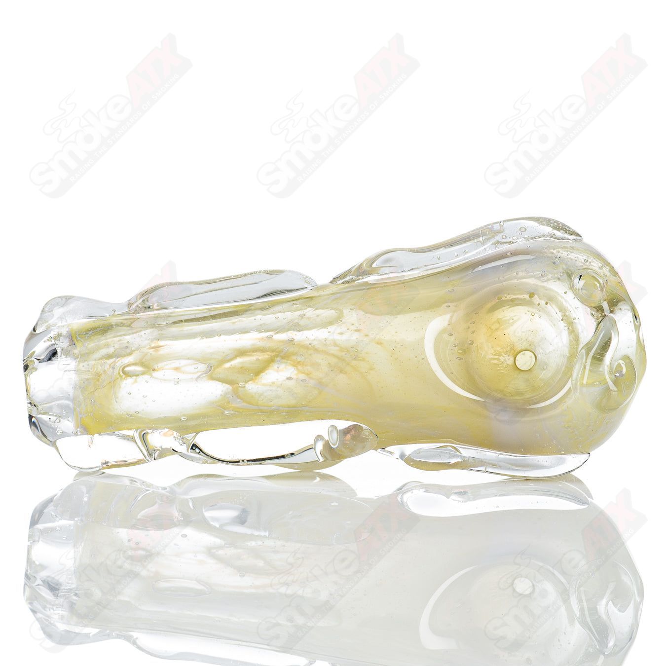 Glass pipe called #72 Spoon Glass by Nobody, featuring a clear glass design with a rounded bowl and straight stem.