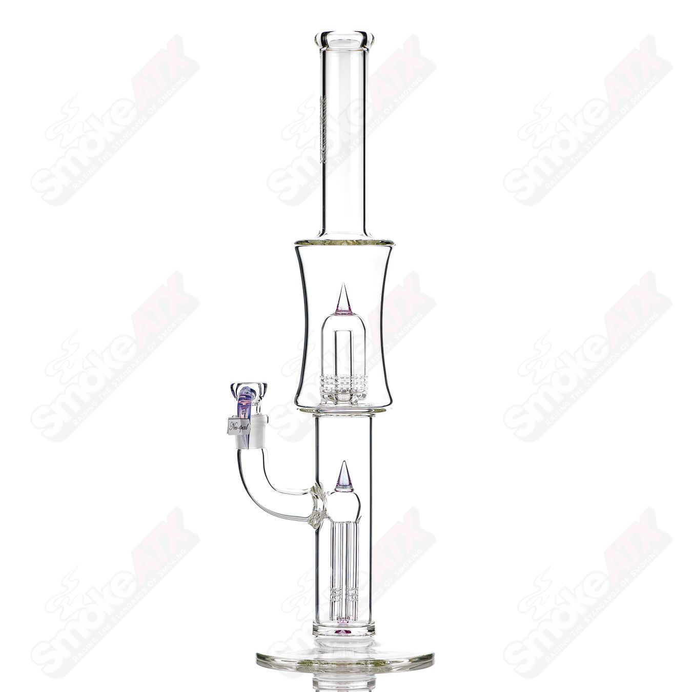 Sovereignty Glass 75mm Grid Dome Fixed 4-Arm Minor Accent with Neo-Opal glass, straight tube design for minor accent pieces
