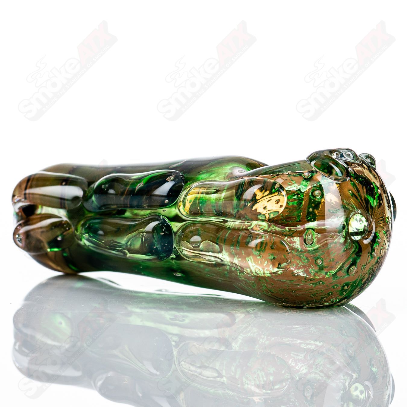 Glass pipe called #76 Spoon Glass by Nobody, featuring clear glass with a smooth bowl and curved design for easy handling.