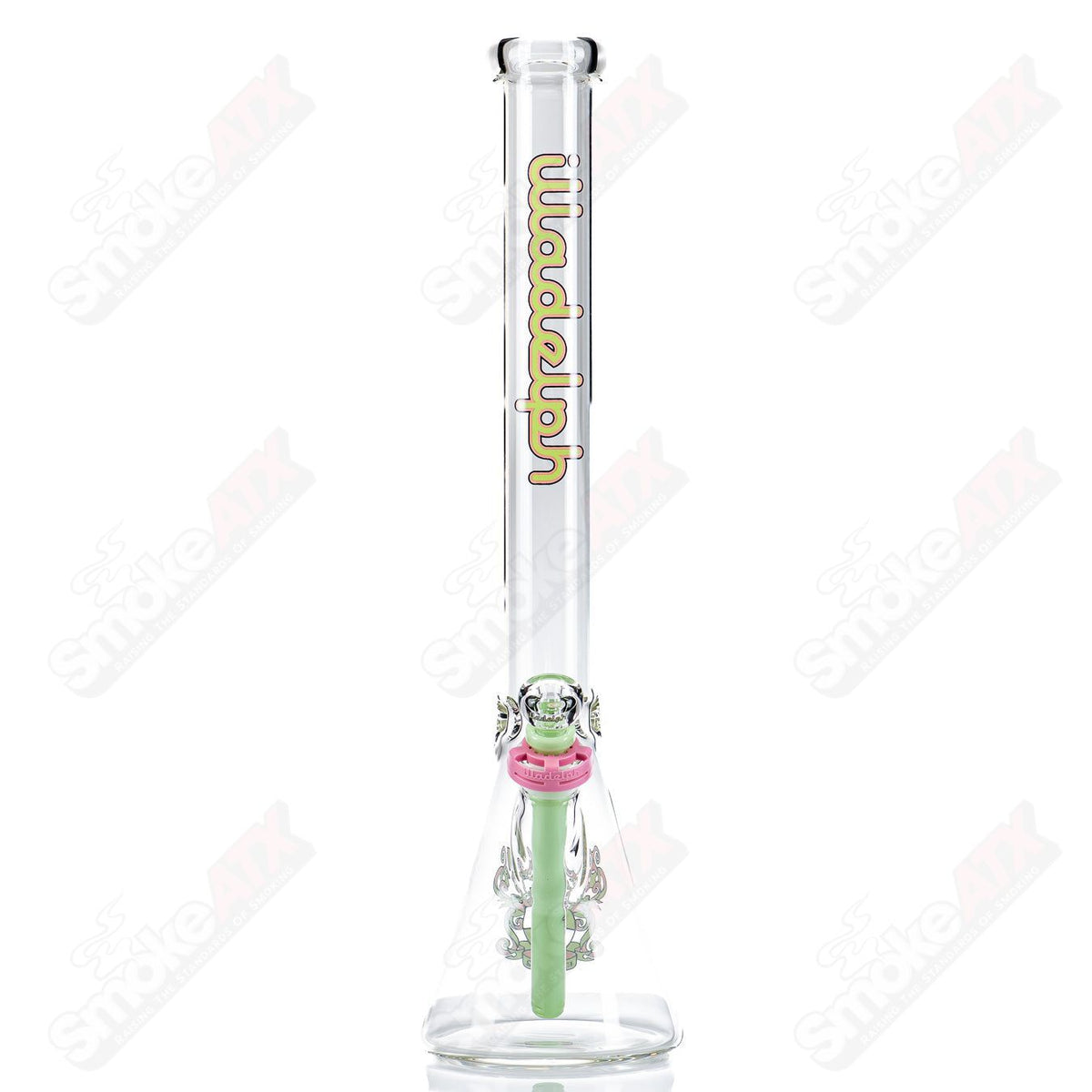 Illadelph 7mm Medium Beaker Waterpipe in Guava glass, featuring a sturdy design and vibrant color for smooth smoking sessions.