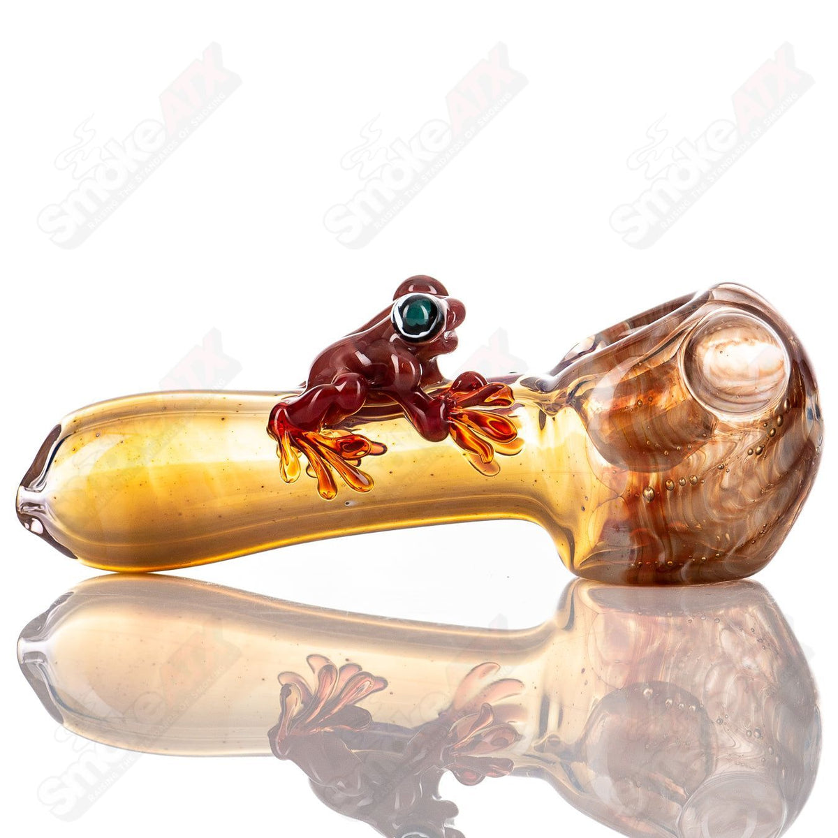 Handmade glass #8 Critter Spoon by Molten Imagination featuring colorful critter design and smooth glass finish.