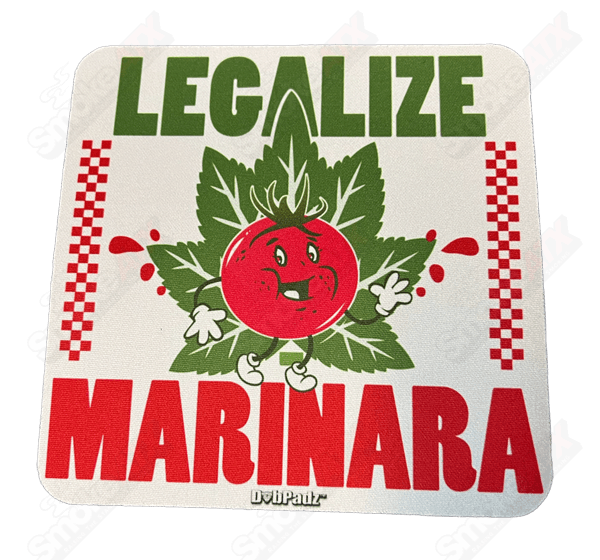 8-inch Legalize Marinara Fabric Dab Pad by Dab Padz, a soft, colorful mat for dab tools and concentrates.