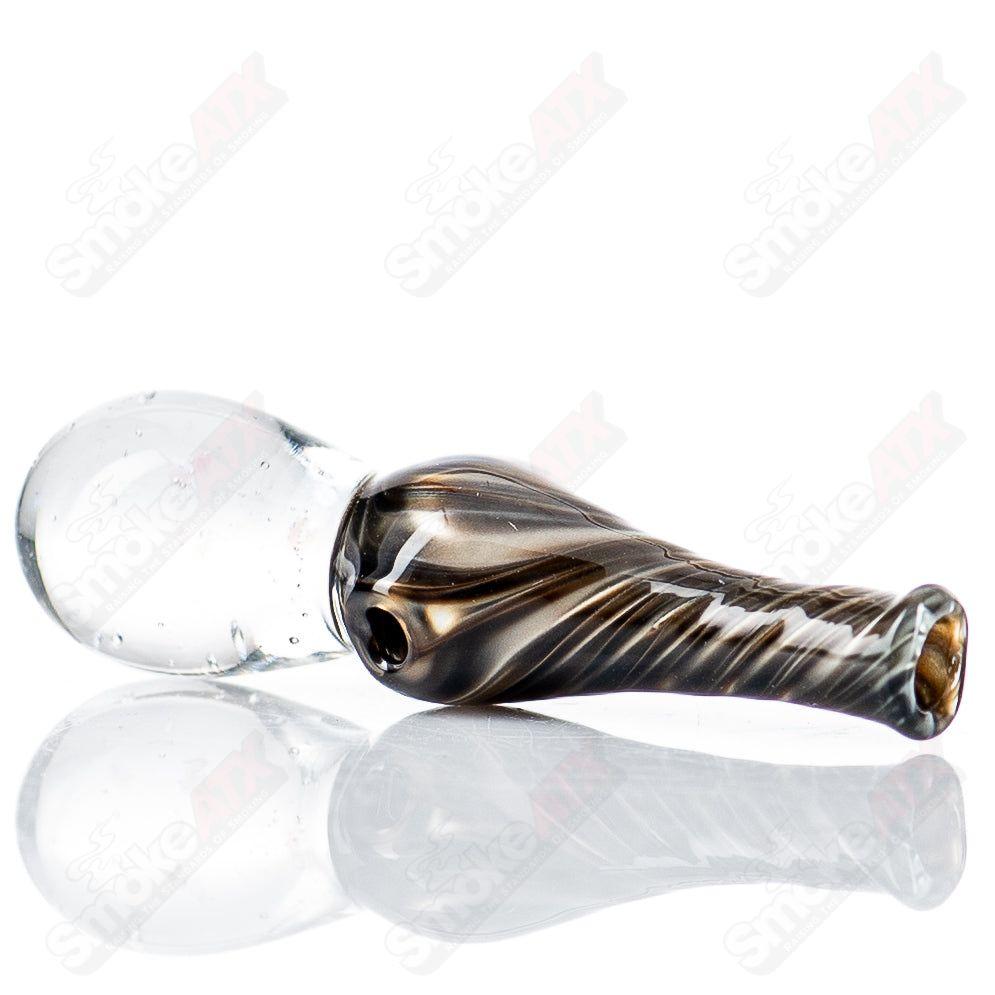Colorful UV Puffco Joystick head from Geoff Made Glass, designed for Puffco tops, with intricate glass details and vibrant hues.