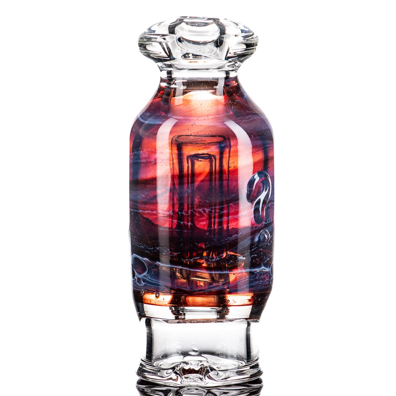 Nobody Glass #9 Wet Top for Puffco, clear glass with intricate design, fits Puffco vaporizer for smooth concentrates vaporization.