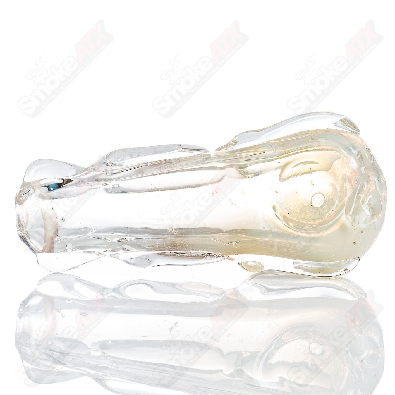 Glass pipe, Spoon Glass by Nobody, featuring a clear glass design with a rounded bowl and smooth, curved shape.