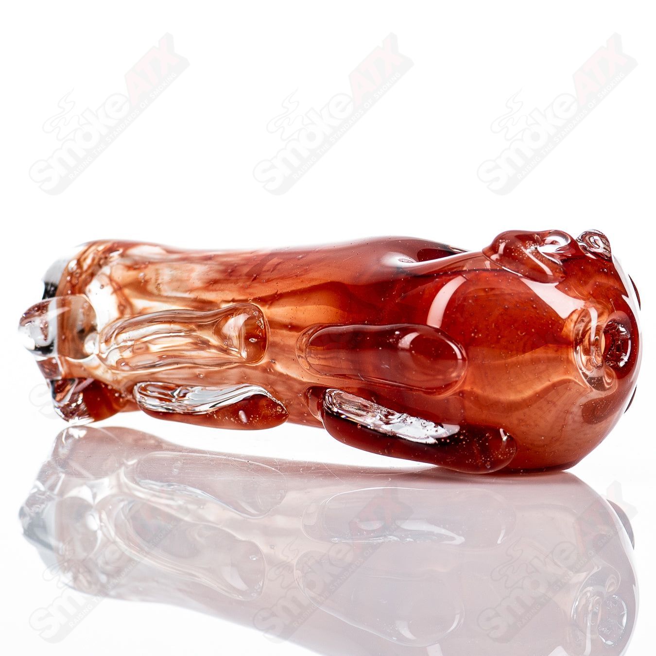 Clear Glass Spoon Pipe by Nobody featuring a smooth, rounded bowl and transparent design for easy use and cleaning.
