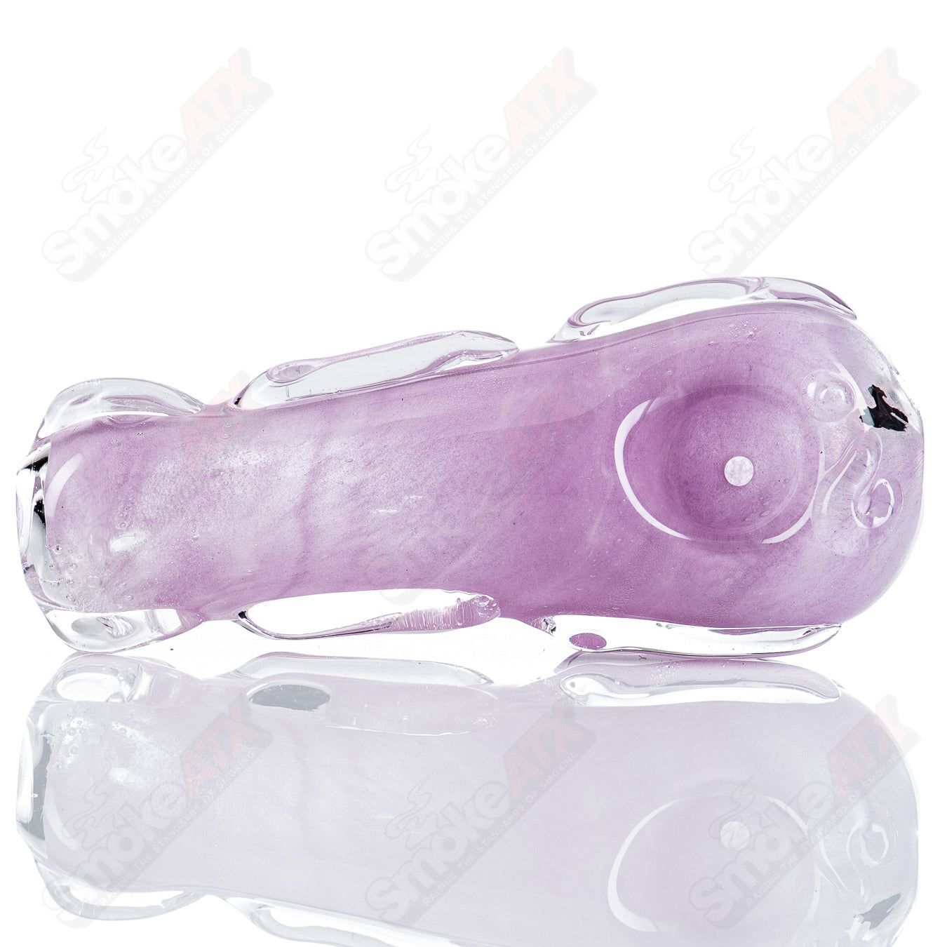 Glass pipe called the #96 Spoon by Nobody, featuring a clear glass design with a bowl and mouthpiece for smoking.