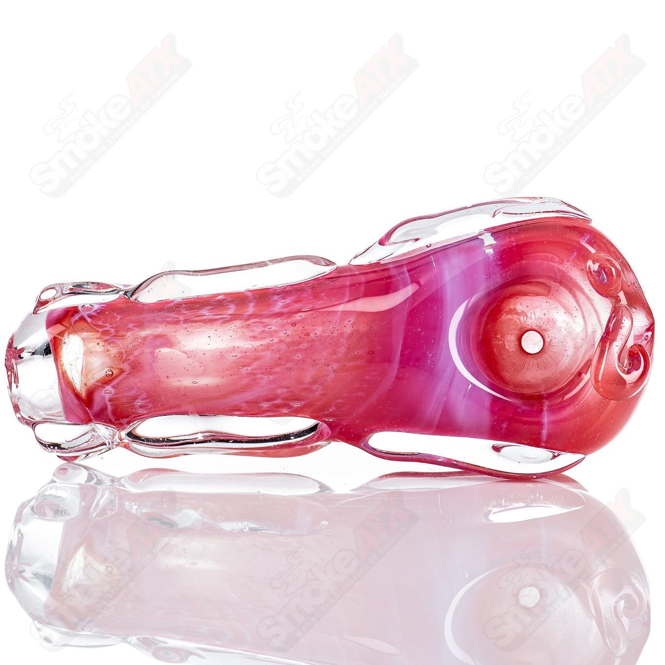 Glass pipe titled Spoon Glass by Nobody featuring a clear, smooth glass design suitable for smoking, with a rounded bowl and sleek shape.