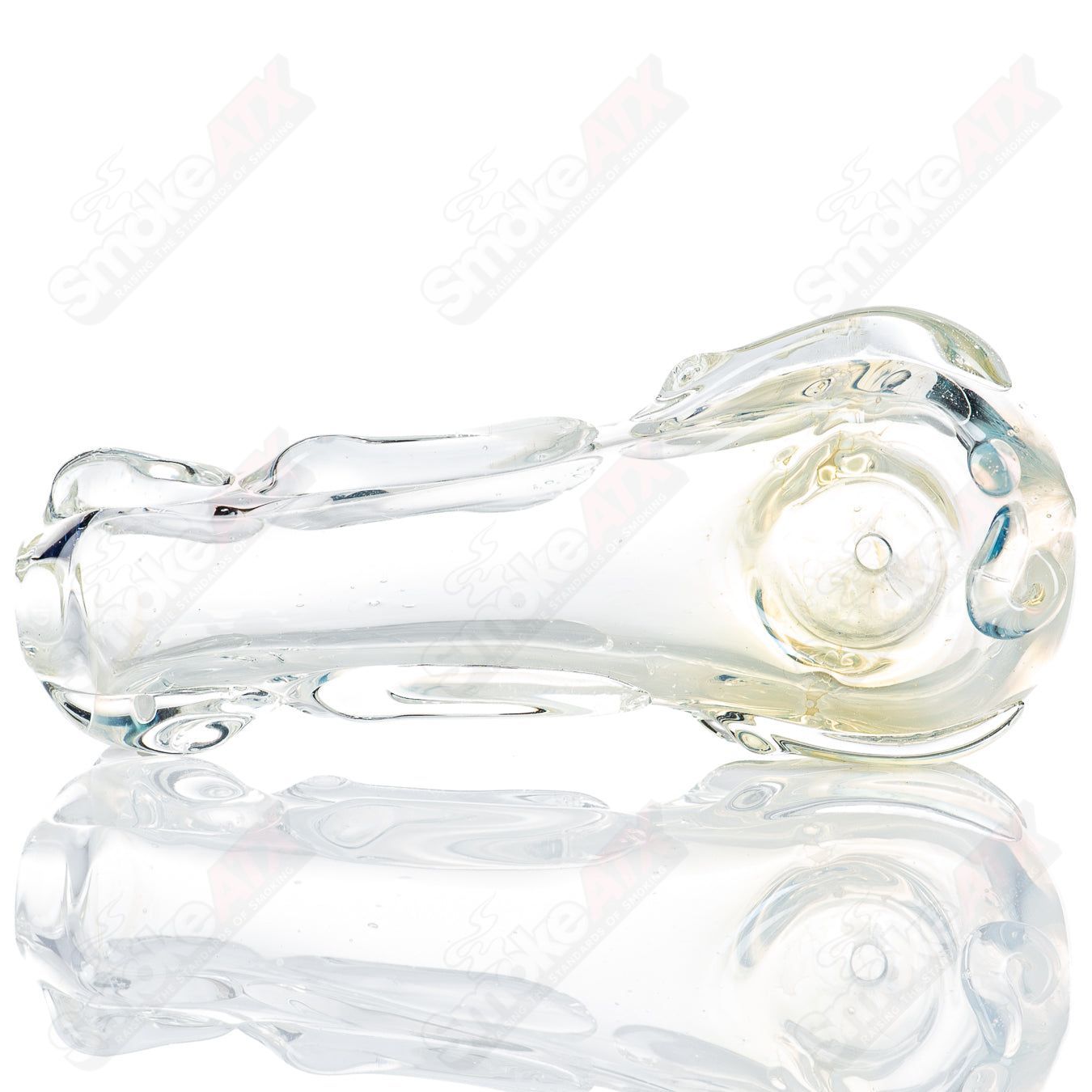 Glass pipe called the #98 Spoon Glass by Nobody, featuring a clear glass design with a bowl and mouthpiece for smoking.