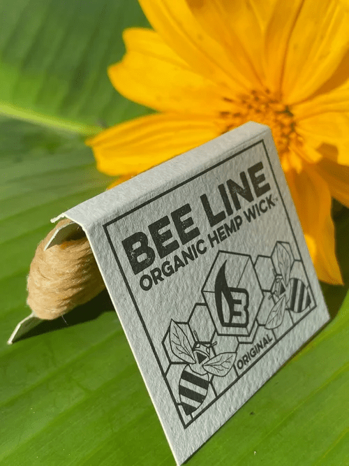 9-foot Bee Line Hemp Wick for 420 use, natural hemp wick with wooden holder for lighting and smoking accessories.