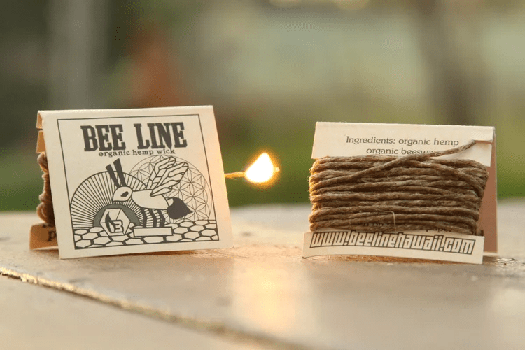 9-foot Bee Line hemp wick for 420 use, natural hemp material with a protective coating, ideal for lighting and smoking accessories.