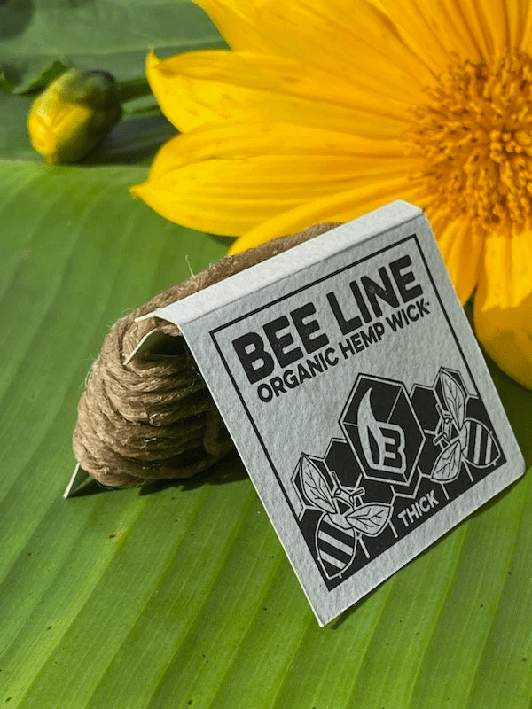 9ft thick Bee Line hemp wick for 420 use, showing the natural braided hemp material in the image.