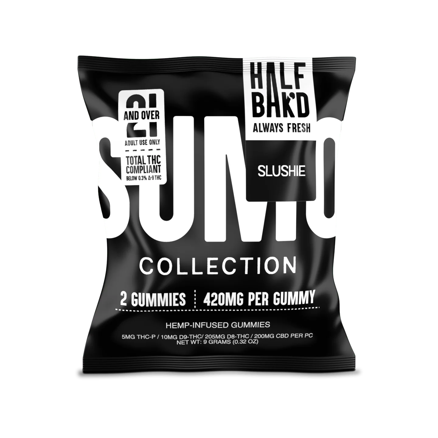 2pk 420mg Slushie SUMO Gummies (THC-A/THC-P/D8) Half Bak'd - Smoke ATX