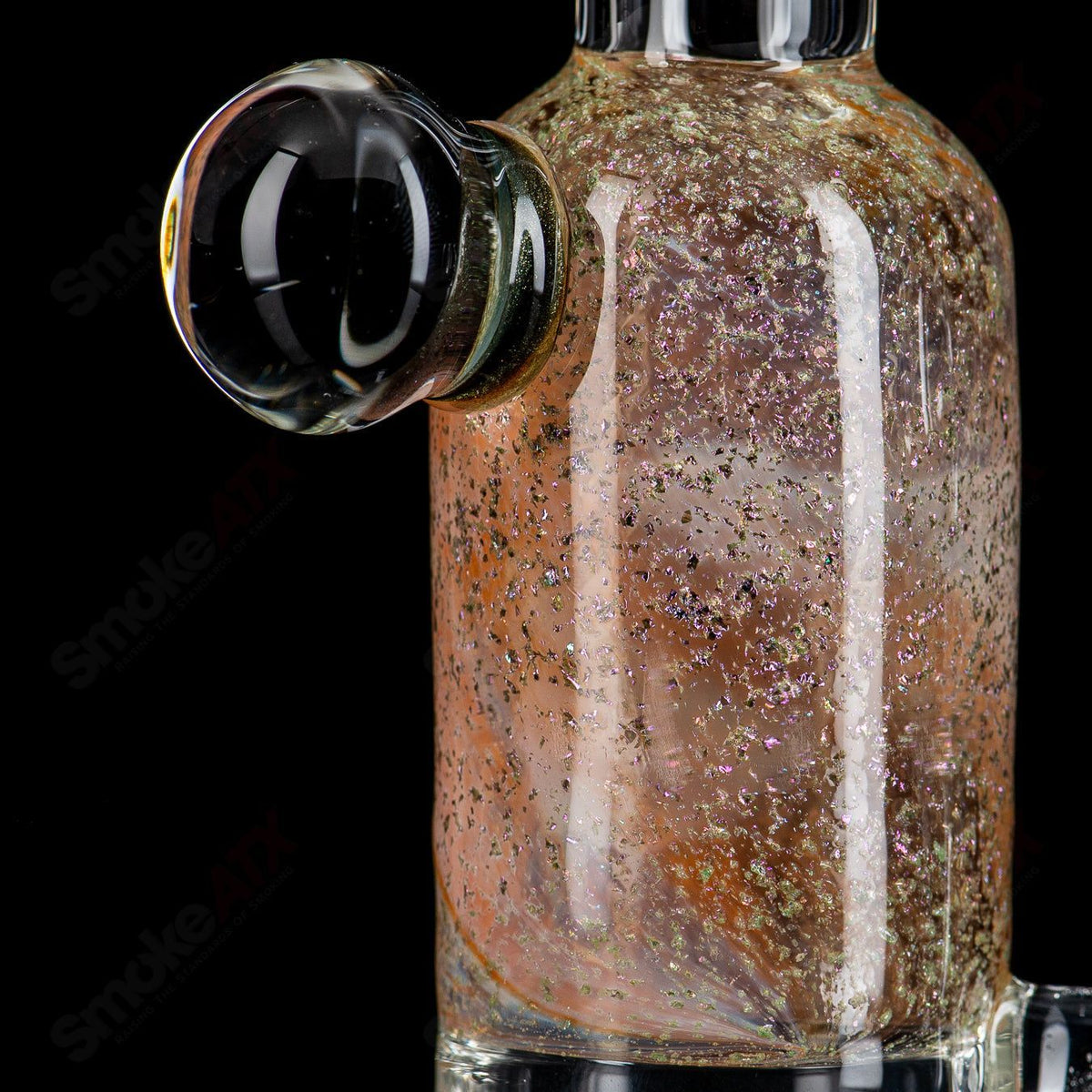 13-inch fumed dichro straight glass tube with MIB Apolocoline design and 14mm bowl by Dirty Rico Glass x Nobody Glass