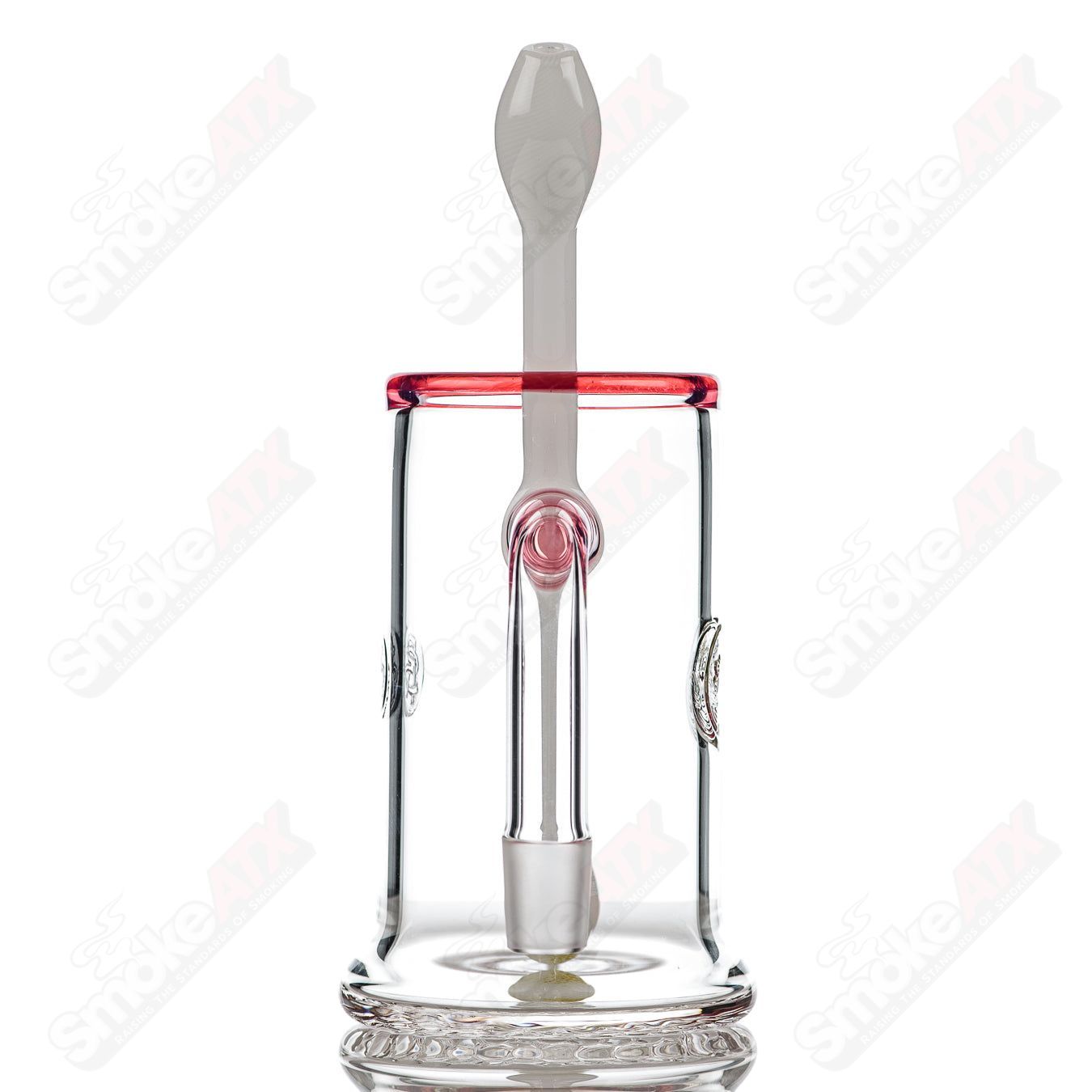 Surf Rat Glass Bangin Mug with Telemagenta accent rim and Q-Tip straw, featuring colorful heady glass cup design.