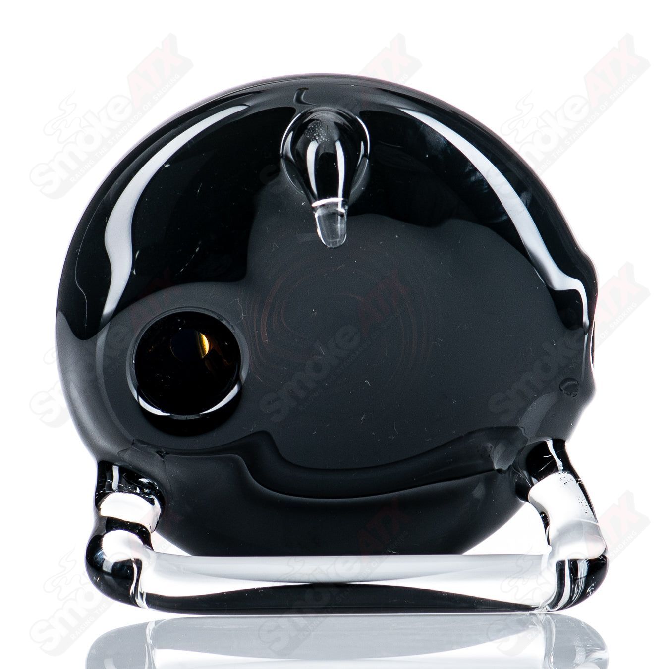JMass Heady Glass belt buckle pipe with detailed glass design, wearable as a stylish pipe accessory.